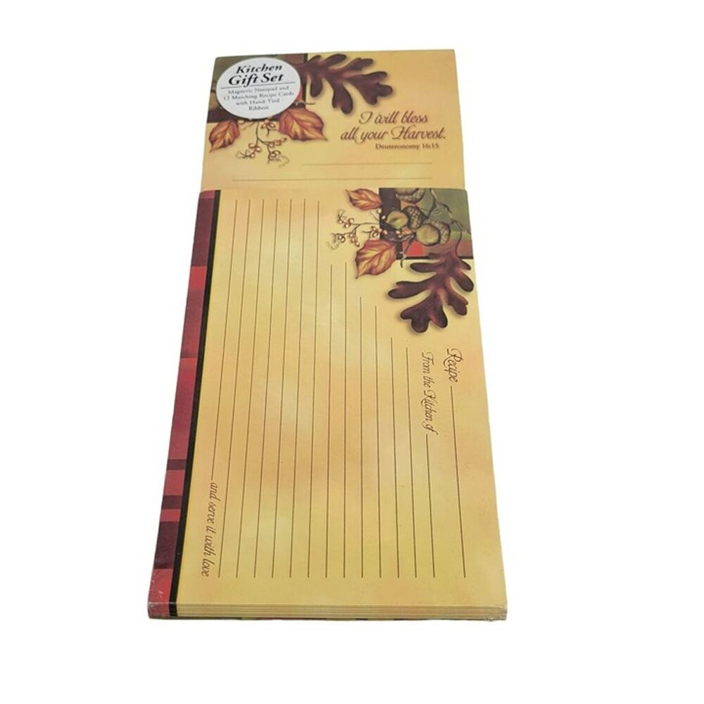 Brownlow Kitchen 12 Recipe Card Magnetic Notepad Gift Set Harvest Blessing New